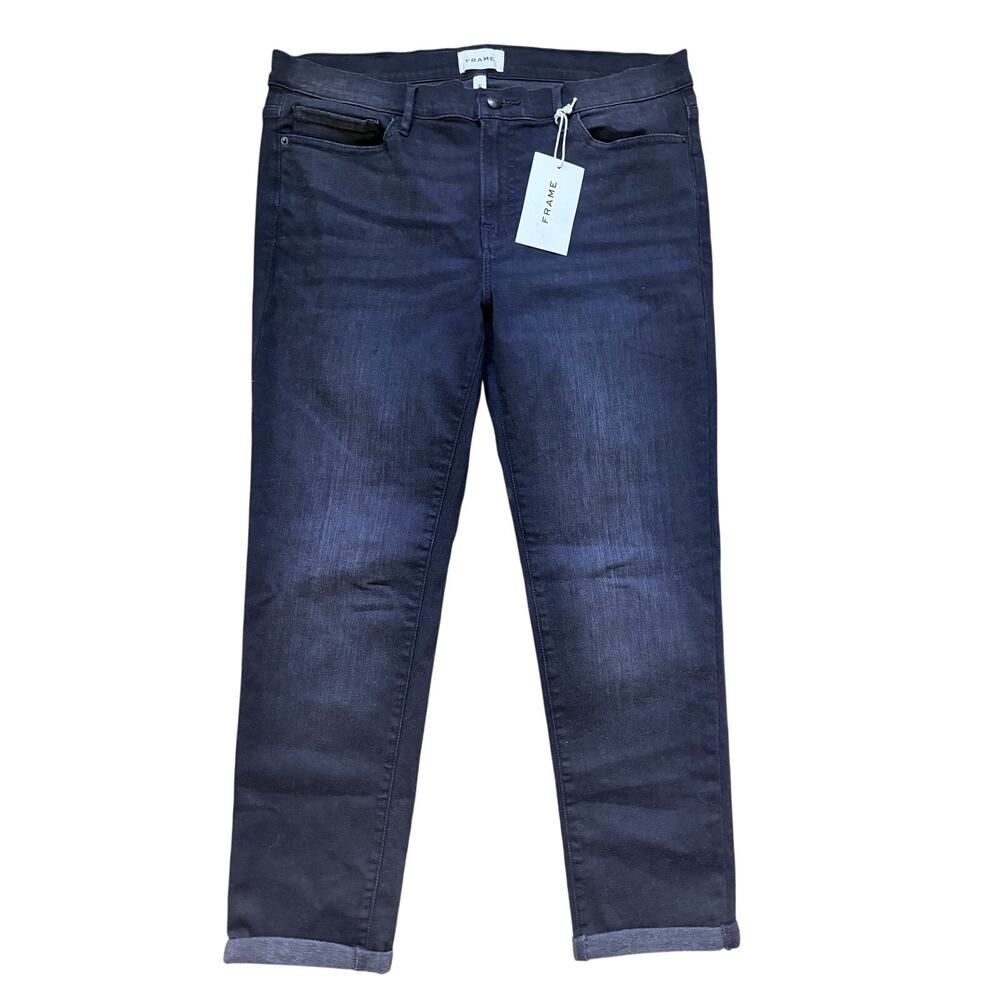 NWT FRAME Le Garcon Jeans Tilt Dark Wash Slim Boyfriend Size 31